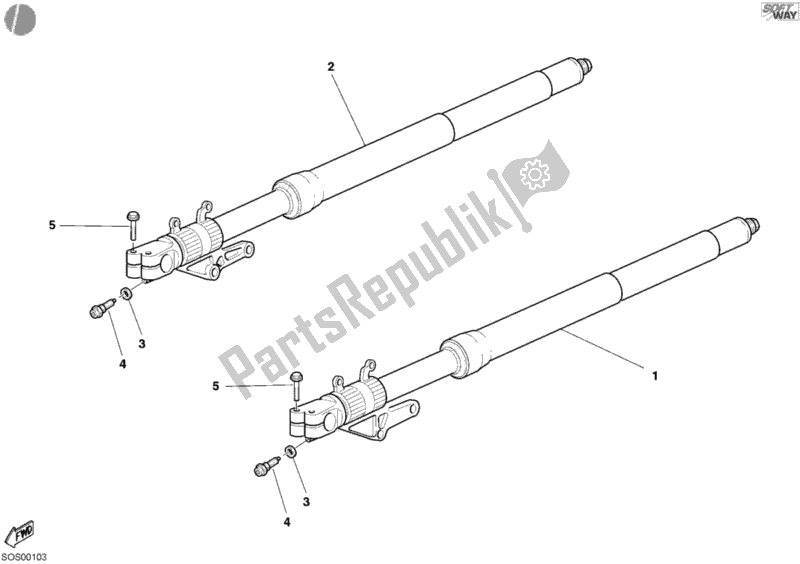 Tutte le parti per il Forcella Anteriore del Ducati Superbike 998 R 2002